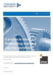 5 practical ideas for Embedding learning into the ... - Towards Maturity