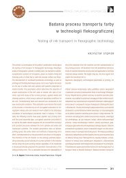 Badania procesu transportu farby w technologii fleksograficznej