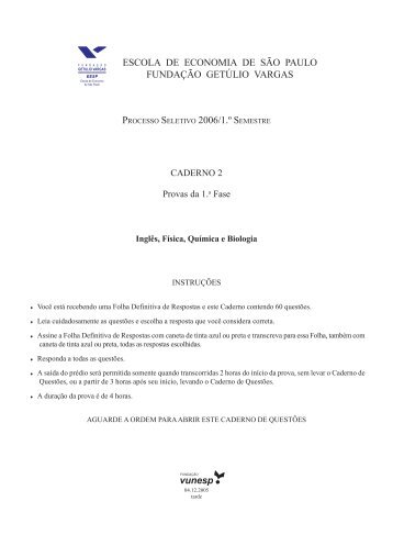 escola de economia de sÃ£o paulo fundaÃ§Ã£o getÃºlio ... - Apoio Escola