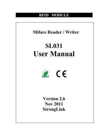 Mini Mifare Reader - SL031 User Manual - Weloveshopping.com
