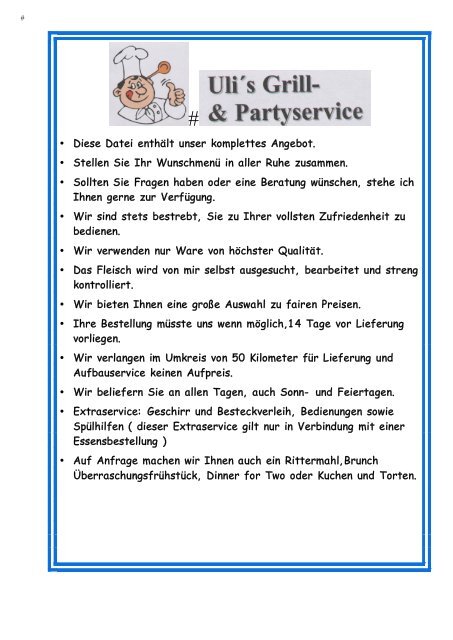 kompl. Speisekarte als PDF - Grill-Partyservice Bellheim