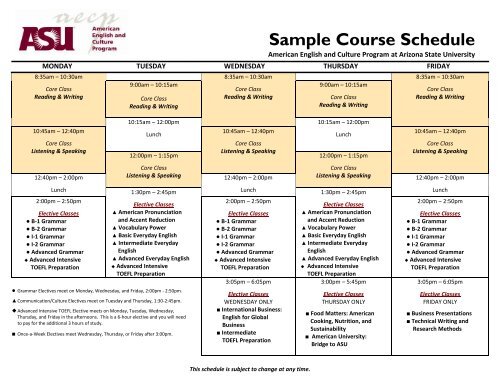 AECP Elective Course Descriptions - ASU International - Arizona ...