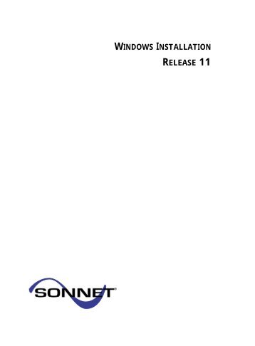 Windows Installation Manual - Sonnet Software