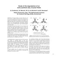 Study of the degradation of an early synthetic dye, Crystal Violet