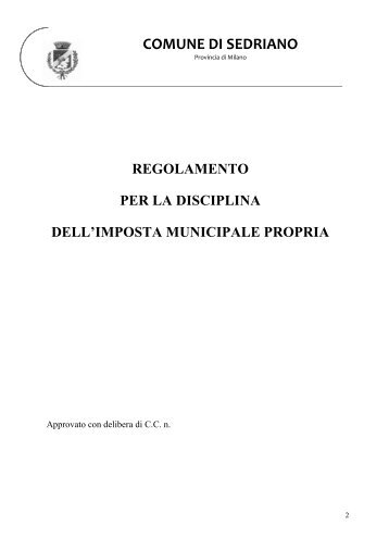 regolamento IMU - Comune di Sedriano
