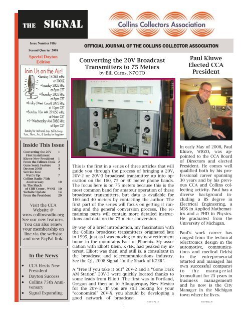 Issue 50 2nd Quarter of 08 (PDF) - Collins Collectors Association