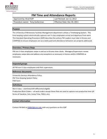 FM Time and Attendance Reports (PDF) - Facilities Management