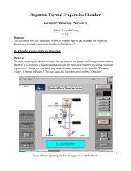 Angstrom Thermal Evaporation Chamber - Unit's home page.