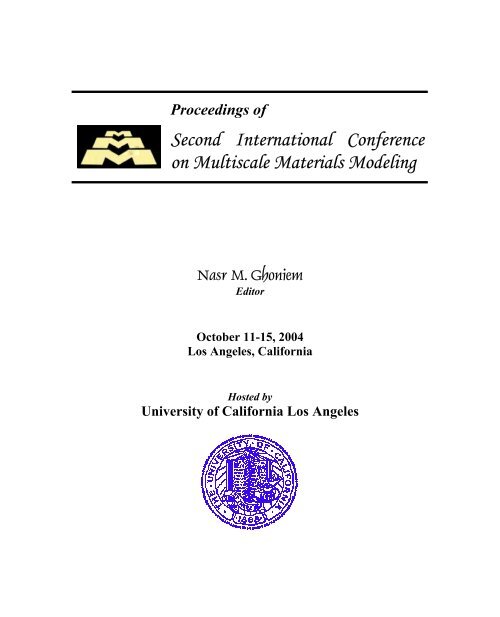 Second International Conference on Multiscale Materials Modeling