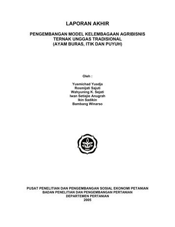 LAPORAN AKHIR - Pusat Sosial Ekonomi dan Kebijakan Pertanian ...