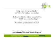 Total cost of ownership for thin film PV module ... - PICON Solar
