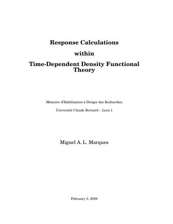 Response Calculations within Time-Dependent Density Functional ...