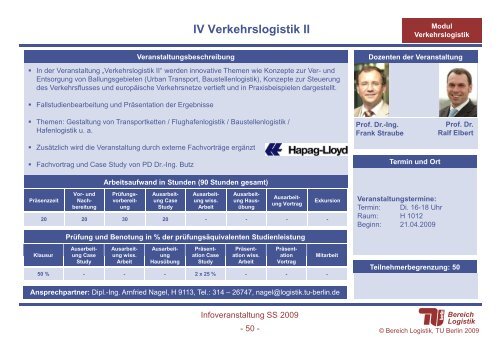 Bereich Logistik - TU Berlin