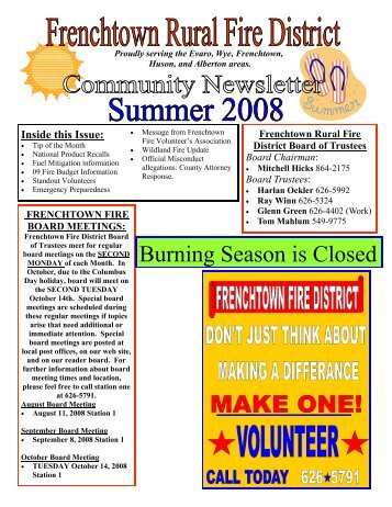 Summer Community News 2008-1 - Frenchtown Rural Fire ...