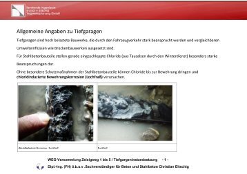 Allgemeine Angaben zu Tiefgaragen - Brandl + Eltschig