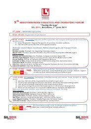 MEDITERRANEAN LOGISTICS AND TRANSPORT FORUM - SIL