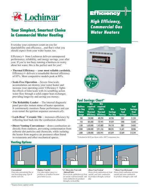 High Efficiency, Commercial Gas Water Heaters - Lochinvar