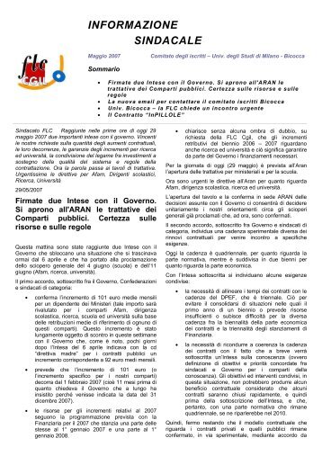 Informazione Sindacale (maggio 2007) - FLC CGIL Lombardia