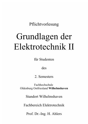 Grundlagen der Elektrotechnik II - Fachhochschule Oldenburg ...