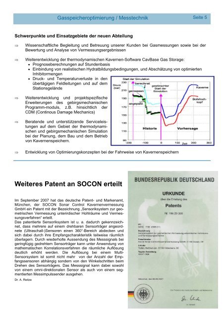 Gasspeicher - SOCON Sonar Control Kavernenvermessung GmbH