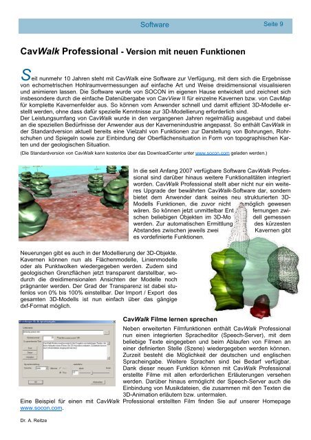 Gasspeicher - SOCON Sonar Control Kavernenvermessung GmbH