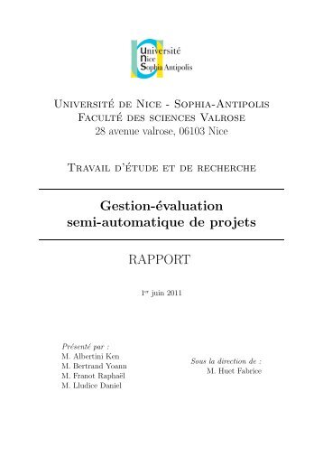 Rapport - DÃ©partement Informatique