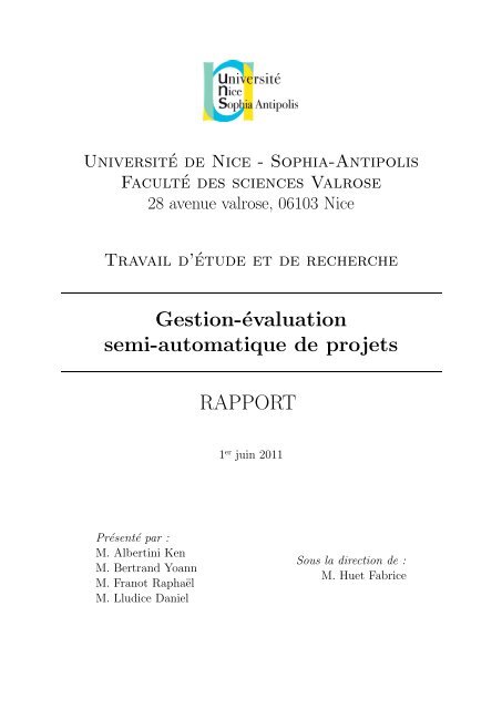 Rapport - DÃ©partement Informatique