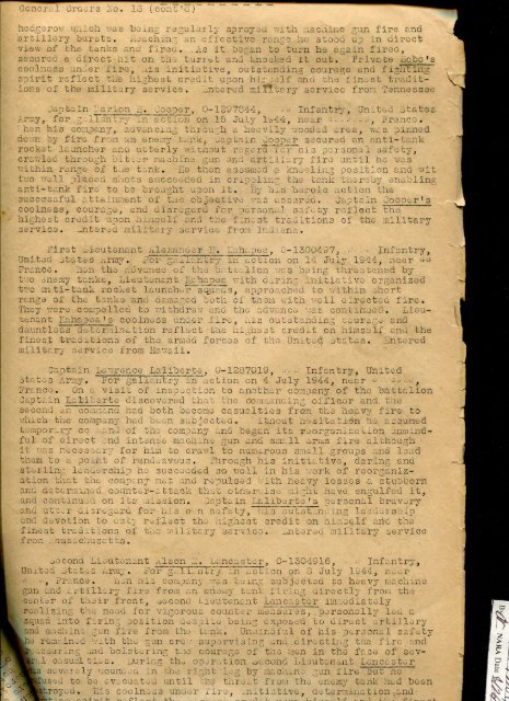 83rd Infantry Division General Orders #18, 30 July 1944
