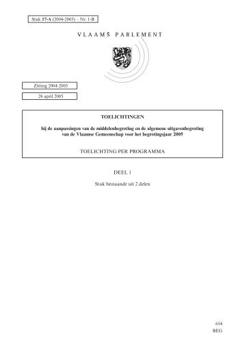 Toelichting per programma bij de aanpassing van de - FIN