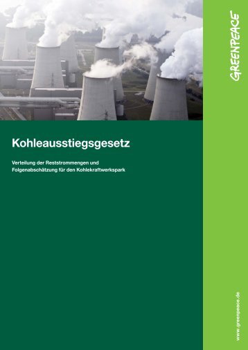 Abschaltplan für Kohlekraftwerke - Greenpeace