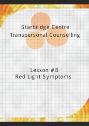 Starbridge Centre Transpersonal Counselling Lesson #8 Red Light ...