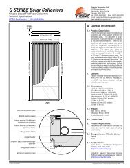 G SERIES Solar Collectors - Thermo Dynamics Ltd.