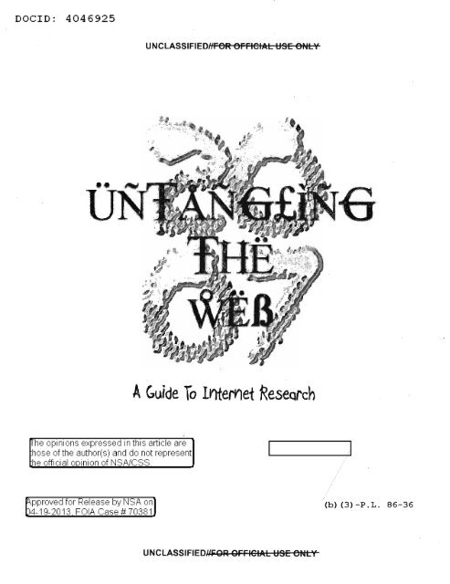 Untangling The Web