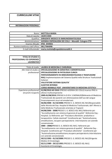 curriculum vitae - Ospedali dei Colli