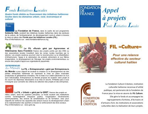 Appel Ã  projets - Fondation de France