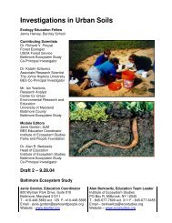 Investigations in Urban Soils - Baltimore Ecosystem Study