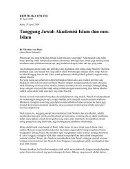 Tanggung Jawab Akademisi Islam dan non- Islam - Nikolaos van Dam