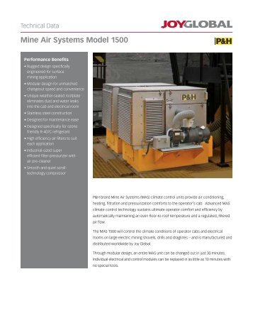 Mine Air Systems Model 1500 - P&H MinePro Services