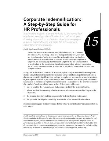 Corporate Indemnification: A Step-by-Step Guide for HR Professionals