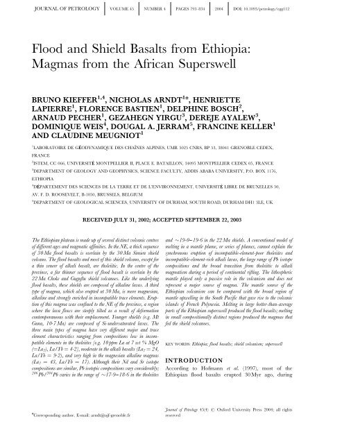 Flood and Shield Basalts from Ethiopia: Magmas from the African ...