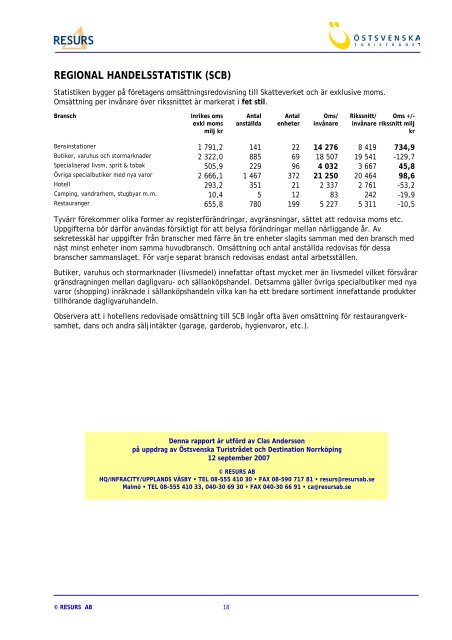 Rapport fÃ¶r 2006 - Upplev NorrkÃ¶ping - NorrkÃ¶pings kommun