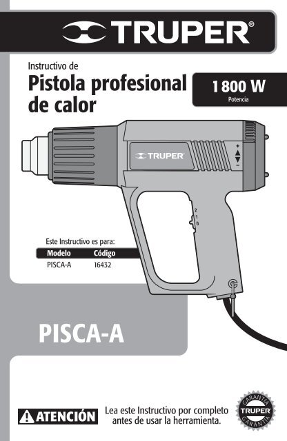 Pistola de Calor Profesional Truper, 1800 W