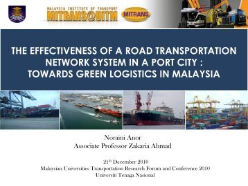 the effectiveness of a road transportation network system in a port city