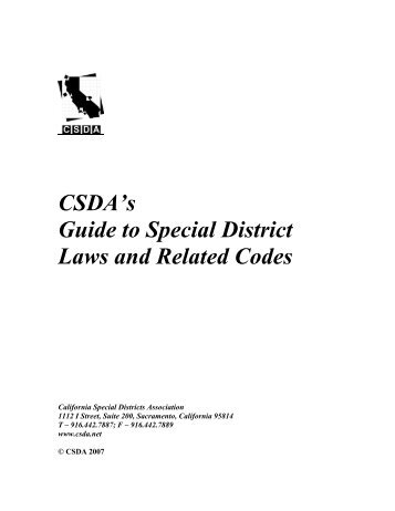 CSDA Guide to Special District Laws and Codes - calafco