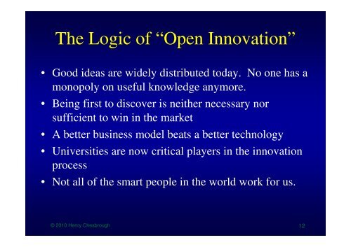 Open Innovation and Open Business Models - Conference of ...