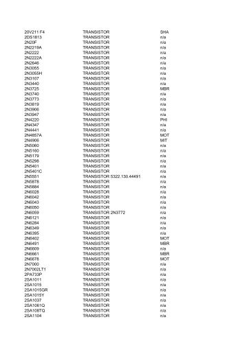 20V211 F4 TRANSISTOR SHA 2DS1813 TRANSISTOR n/a 2N20F ...