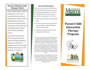 Parent-Child Interaction Therapy Program Brochure