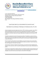 Protest letter infront of Lao embassy in Washington D.C._English
