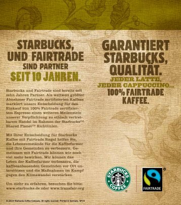 GARANTIERT STARBUCKS, QUALITÃT.