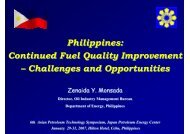 Philippines: Continued Fuel Quality Improvement â Challenges and ...